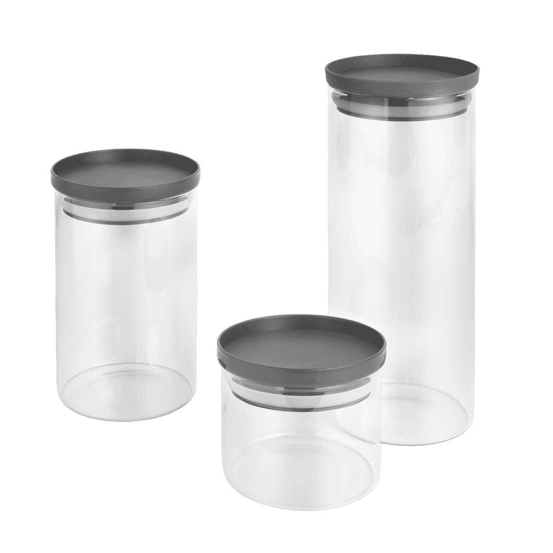 Set de 3 frascos de vidrio