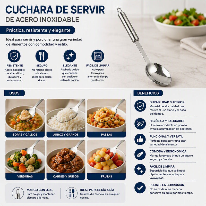 Cuchara para servir de acero inoxidable