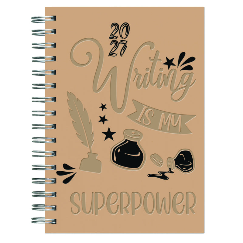 Agendum | Agenda 2027 Espiralada  14.1X20.5 Dia Paginamonza Beige - Farmacias Arrocha