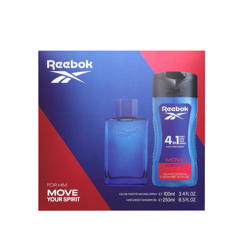 Set Reebok Move Your Spirit for Him EDT 100ml + SG 250ml - Farmacias Arrocha