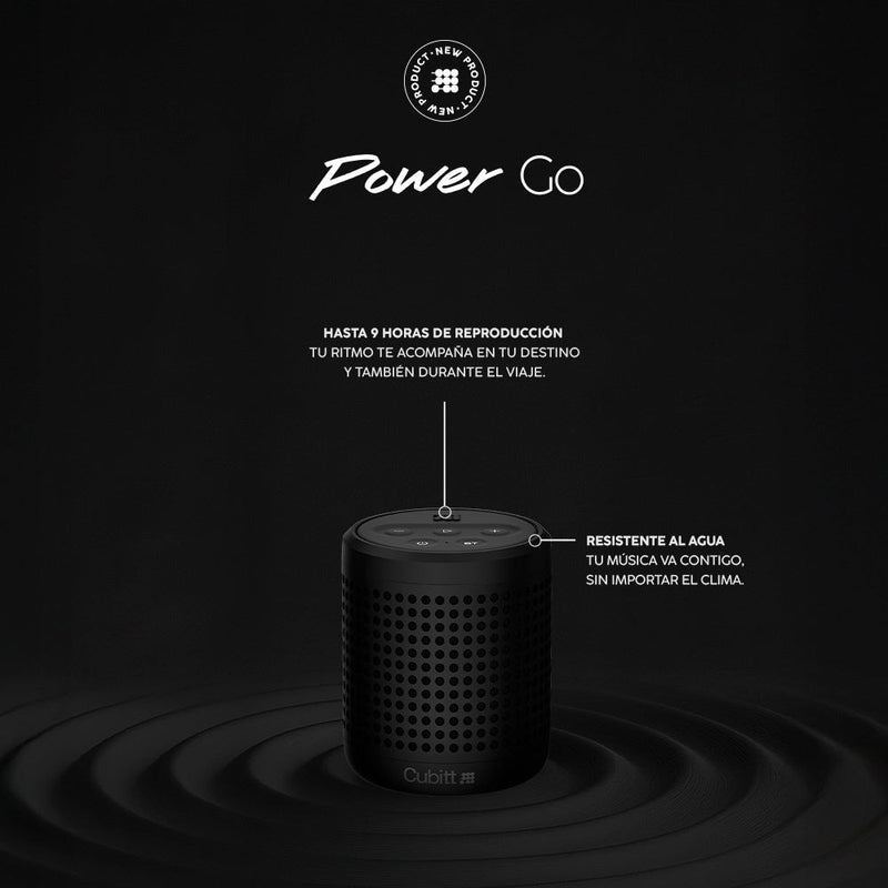 Cubitt Power Go Gen2 Altavoz Bluetooth portátil – Sonido fuerte de 16 W, impermeable IPX7, Bluetooth 5.3 - Farmacias Arrocha