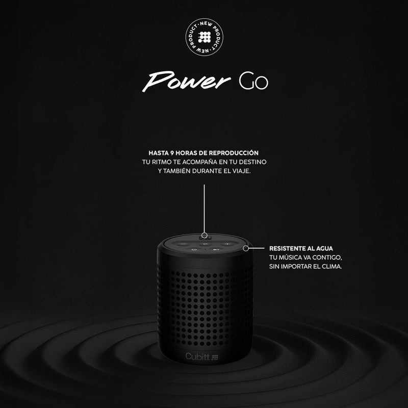 Cubitt Power Go Gen2 Altavoz Bluetooth portátil – Sonido fuerte de 16 W, impermeable IPX7, Bluetooth 5.3 - Farmacias Arrocha
