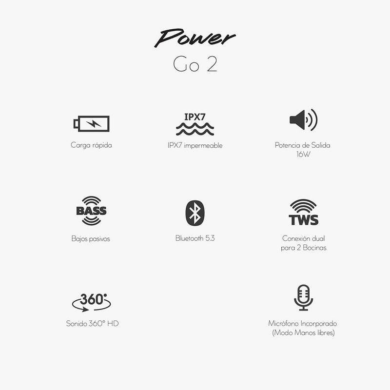 Cubitt Power Go Gen2 Altavoz Bluetooth portátil – Sonido fuerte de 16 W, impermeable IPX7, Bluetooth 5.3 - Farmacias Arrocha