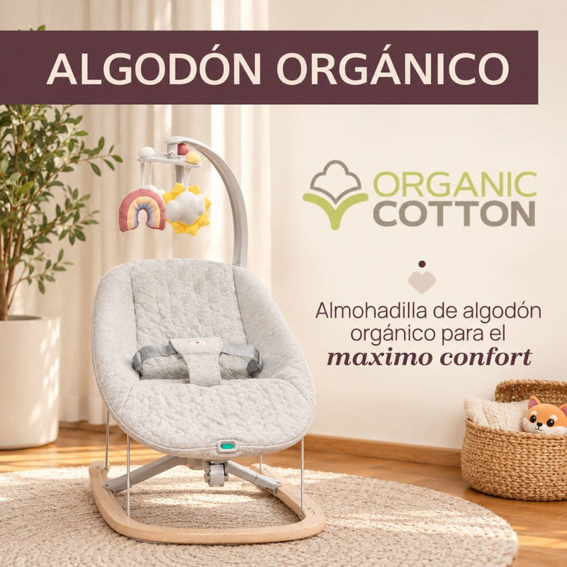 Bouncer Zen Wave Wooden Grey Chicco - Farmacias Arrocha