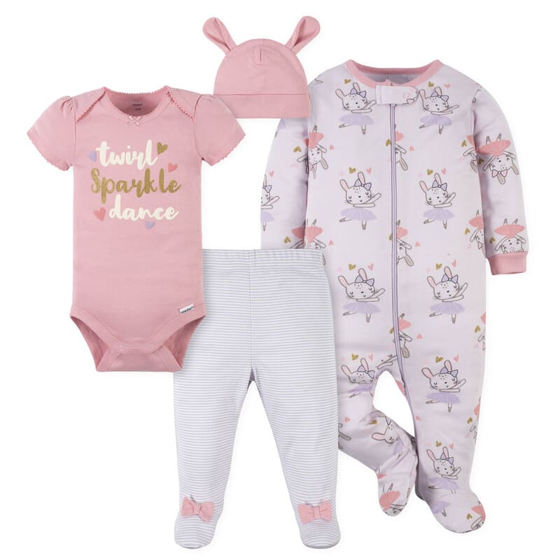 Gerber Conjunto de 4 Piezas Pink/W - Farmacias Arrocha