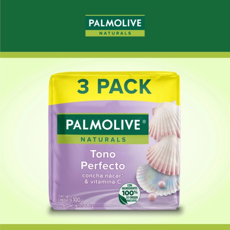 Jabón de Tocador Palmolive Naturals Tono Perfecto Nacar y Vitamina C 100 g 3 Pack - Farmacias Arrocha