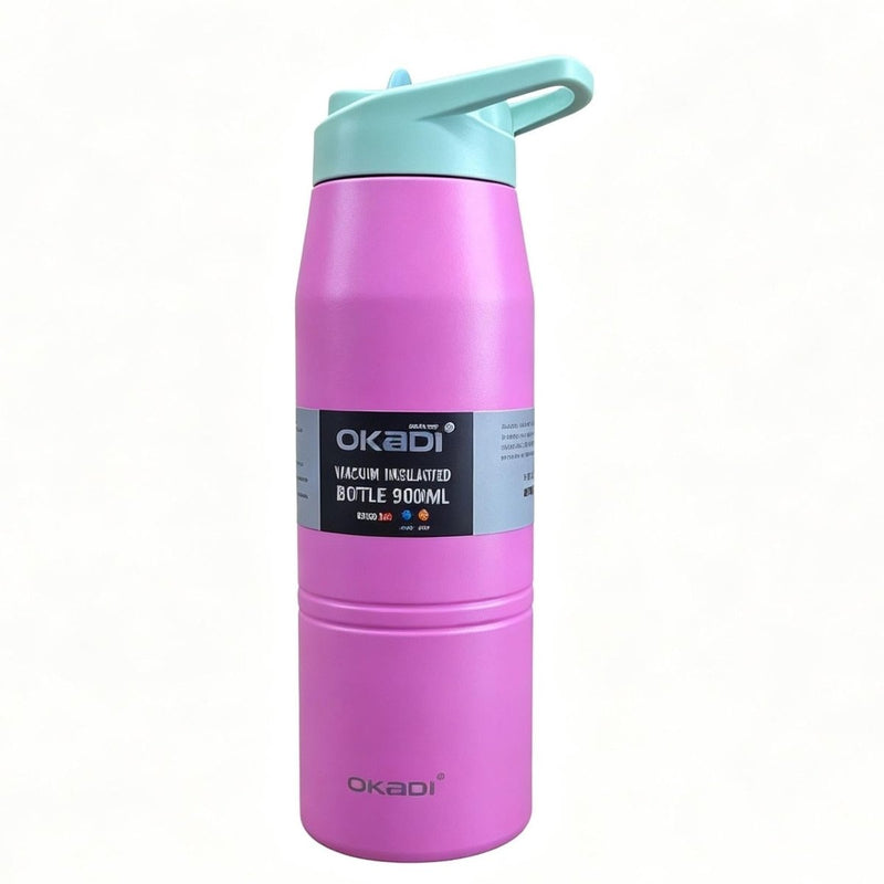 OKADI Botella Deportiva 900 ml con Boquilla Práctica - Farmacias Arrocha