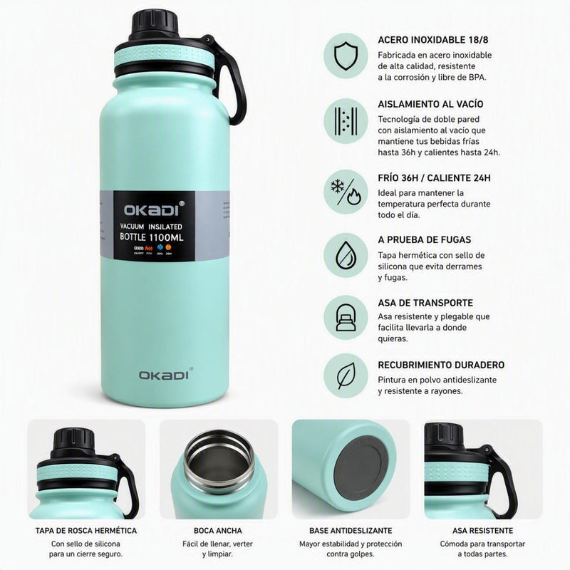 OKADI Botella para Hidratación 1100 ml - Farmacias Arrocha