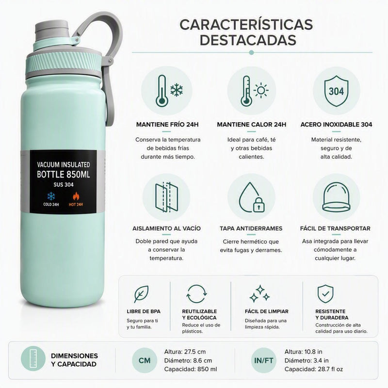 OKADI Botella Térmica 850 ml - Farmacias Arrocha