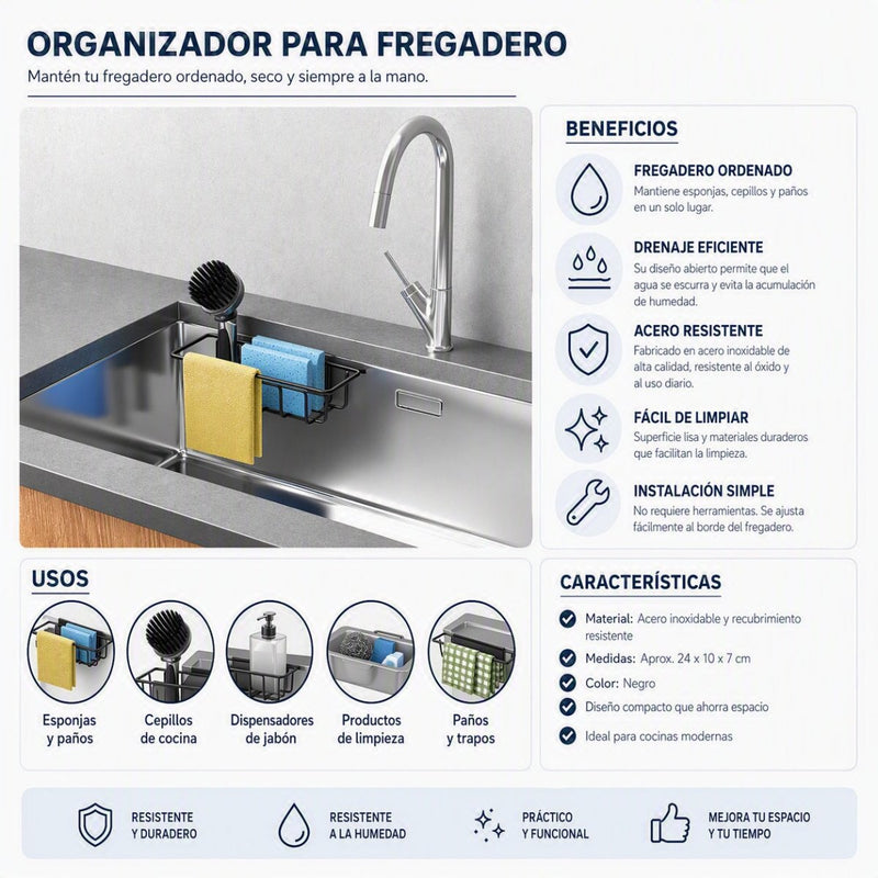 ORGANIZADOR PARA FREGADERO MULTIUSO - Farmacias Arrocha