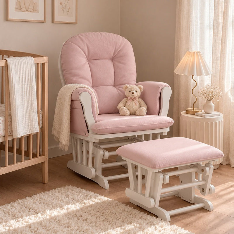 Pecora Rocking Chair White With Pink Cushion - Farmacias Arrocha