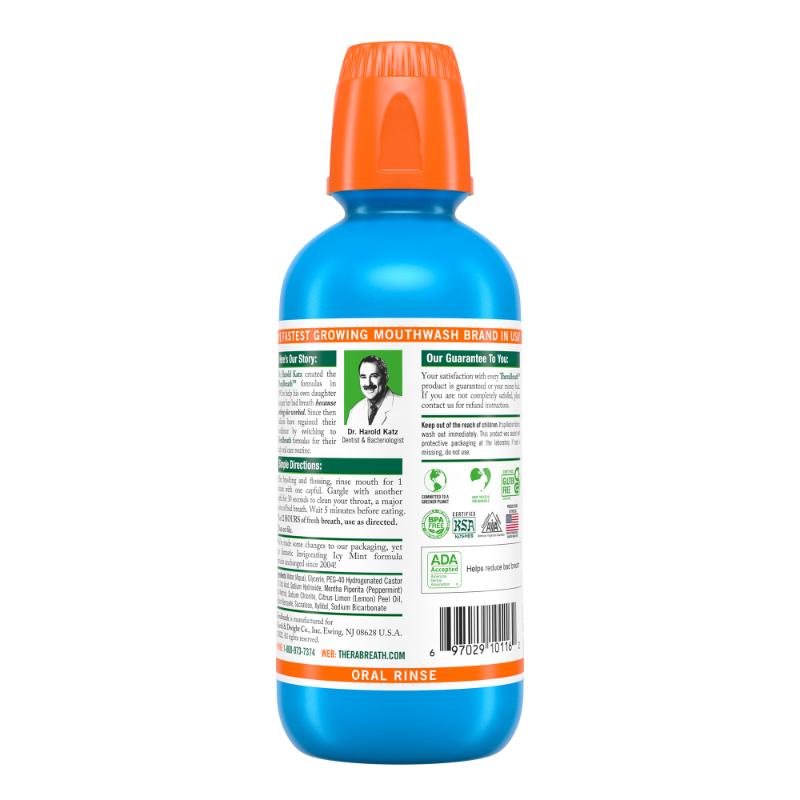 TheraBreath Invigorating Icy Mint Enjuague Bucal 16oz - Farmacias Arrocha