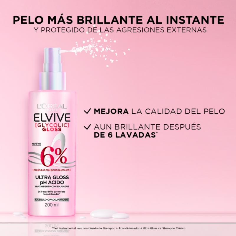 Acidifier L'Oreal Paris Elvive Glycolic Gloss 200 Ml - Farmacias Arrocha