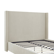 Cama tapizada con respaldar en lateral Taupe - Farmacias Arrocha