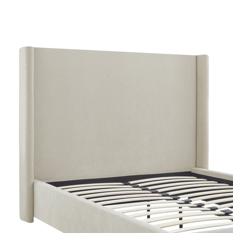 Cama tapizada con respaldar en lateral Taupe - Farmacias Arrocha