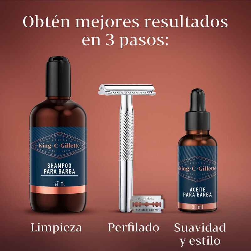 Aceite para barba King C. Gillette con Argán, 30ml - Farmacias Arrocha