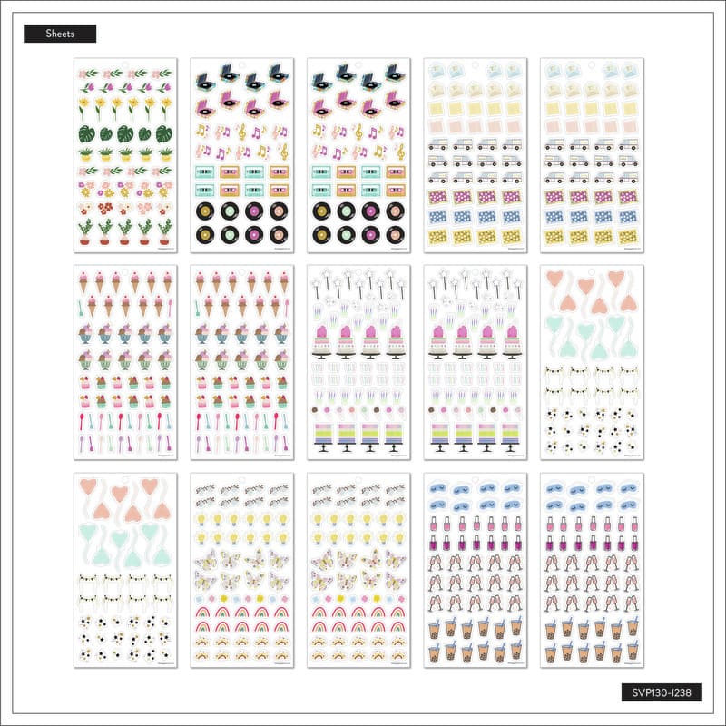 Happy Planner Everyday Icons Classic 30 Sheet Sticker Value Pack - Farmacias Arrocha