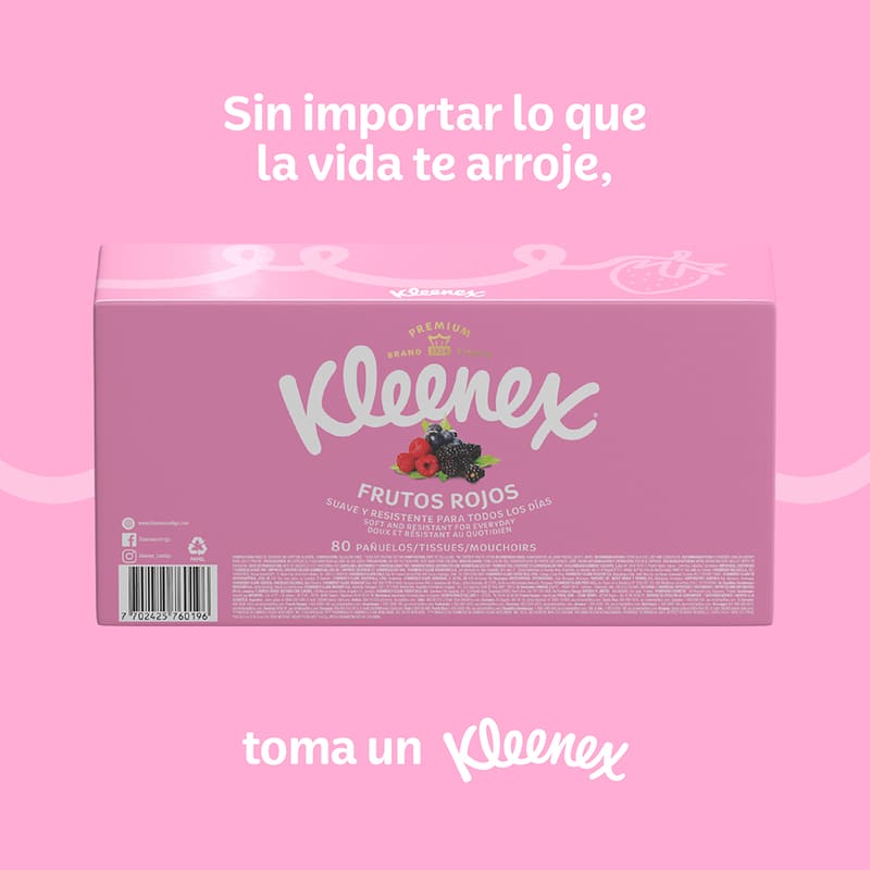 Pañuelos Faciales Kleenex Aromas Frutos Rojos 80U - Farmacias Arrocha