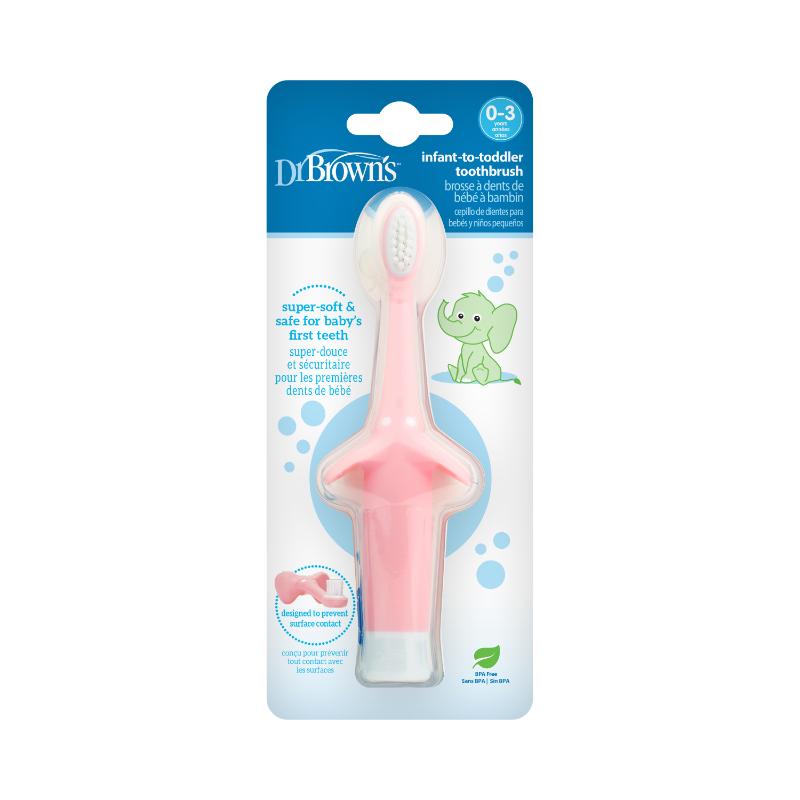 Dr Brown'S Cepillo de Dientes de 0 a 3 años rosado - Farmacias Arrocha