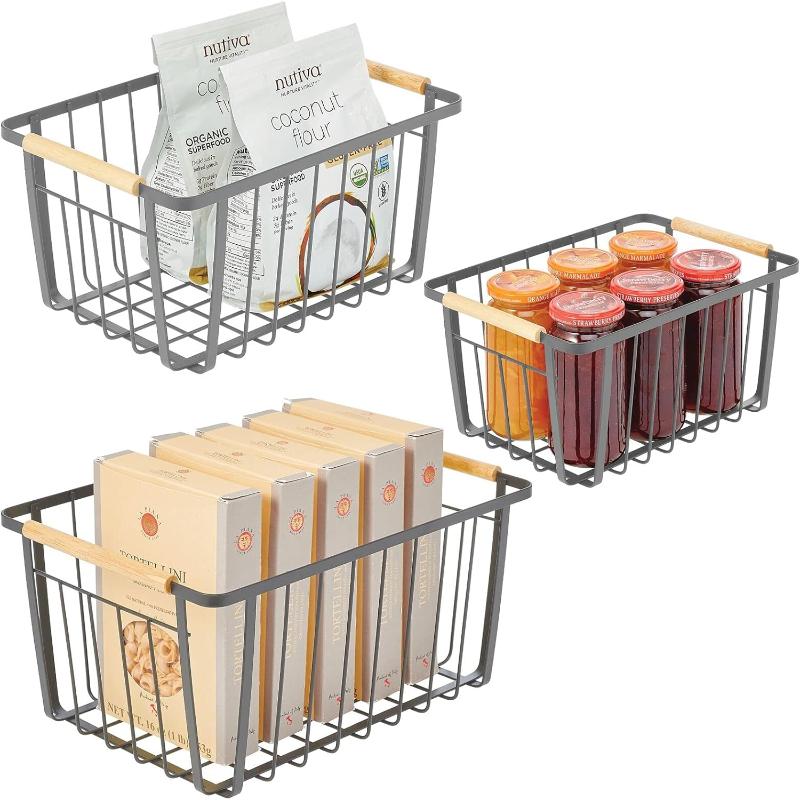 Set De 3 Canastas Organizadoras Para Cocina Gris - Farmacias Arrocha