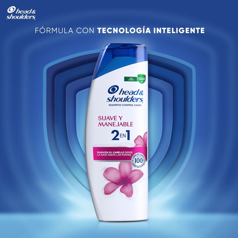 Shampoo Control Caspa Head & Shoulders Suave Y Manejable 2 En 1 90 ml - Farmacias Arrocha