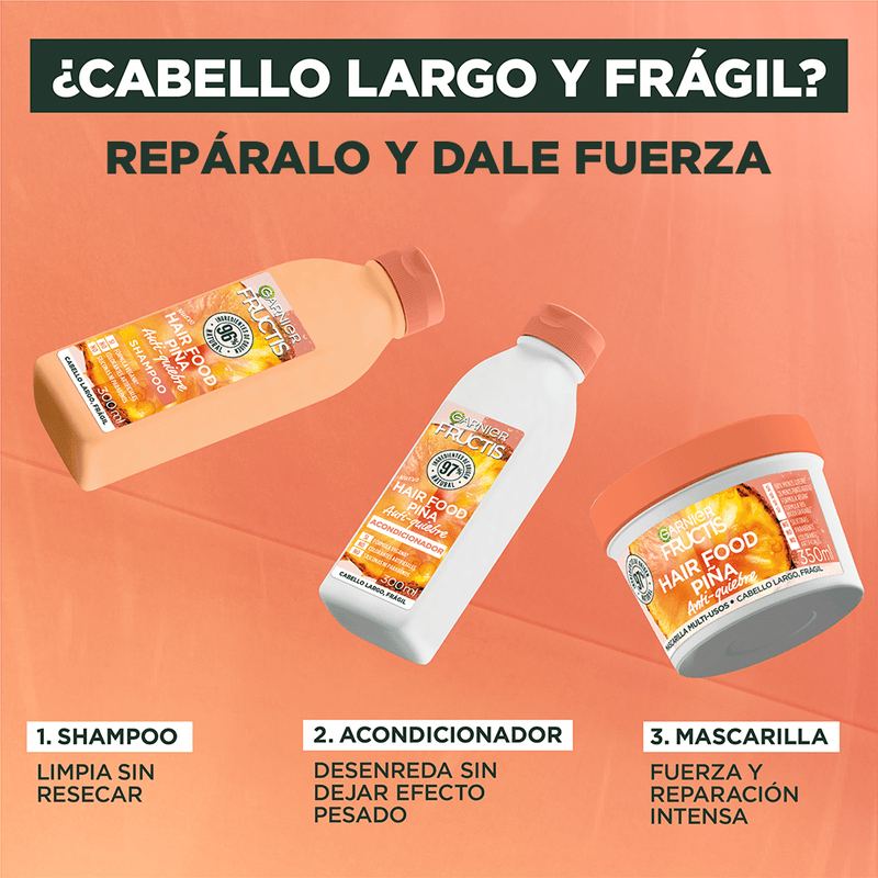 Acondicionador Anti - Quiebre Garnier Fructis Hair Food Piña GARNIER FRUCTIS 300 Ml - Farmacias Arrocha