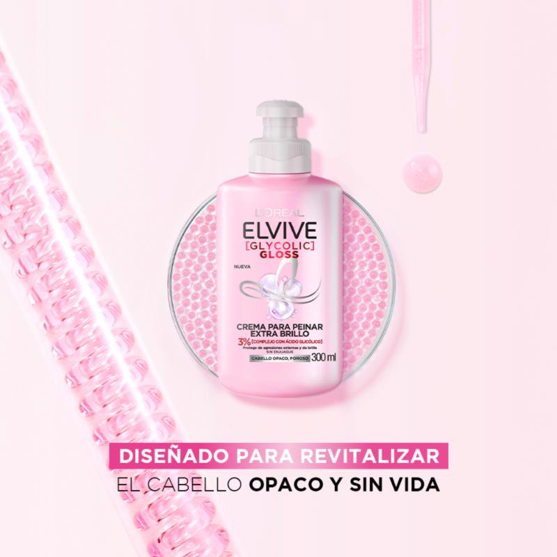 Crema Para Peinar L'Oreal Paris Elvive Glycolic Gloss 300 Ml - Farmacias Arrocha