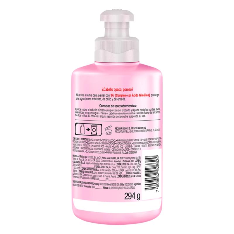 Crema Para Peinar L'Oreal Paris Elvive Glycolic Gloss 300 Ml - Farmacias Arrocha