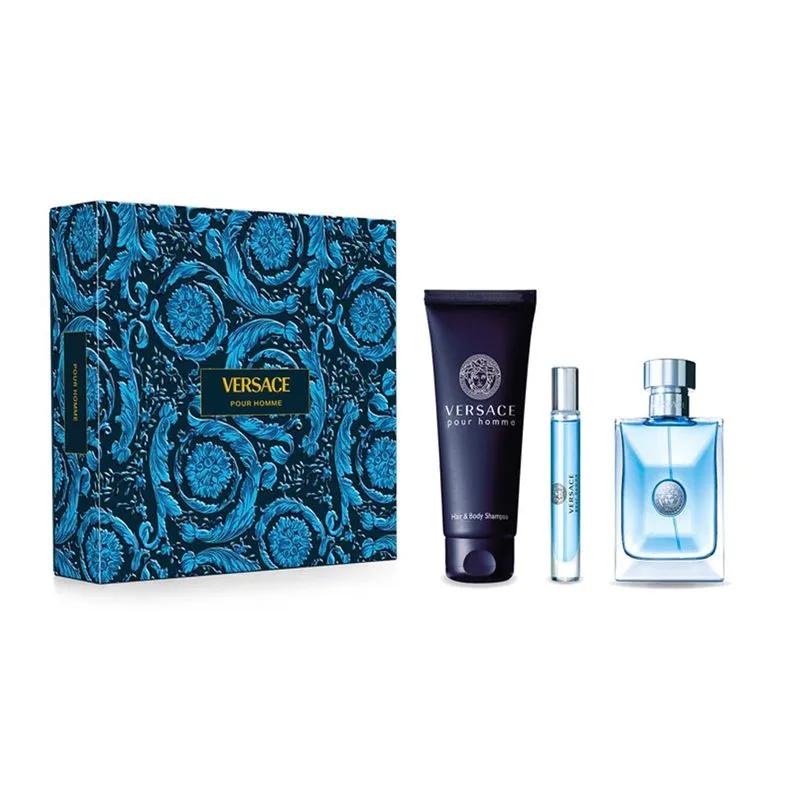 VERSACE Pour Homme オードトワレ ポーチセット Versace set Pour Homme Edt 100 Ml + 10 Ml + Shampoo - Farmacias
