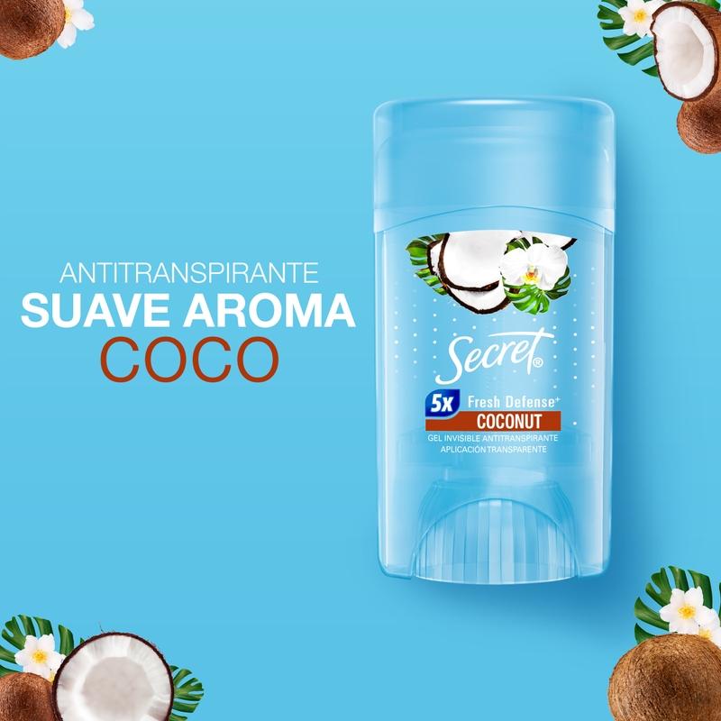 Gel Invisible Antitranspirante Secret Coconut 45 g - Farmacias Arrocha