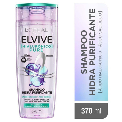 L'Oreal ElVive Shampoo Hidra Hialurónico Pure 370Ml - Farmacias Arrocha
