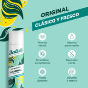 Batiste Shampoo Seco Original Classic Clean 200Ml - Farmacias Arrocha