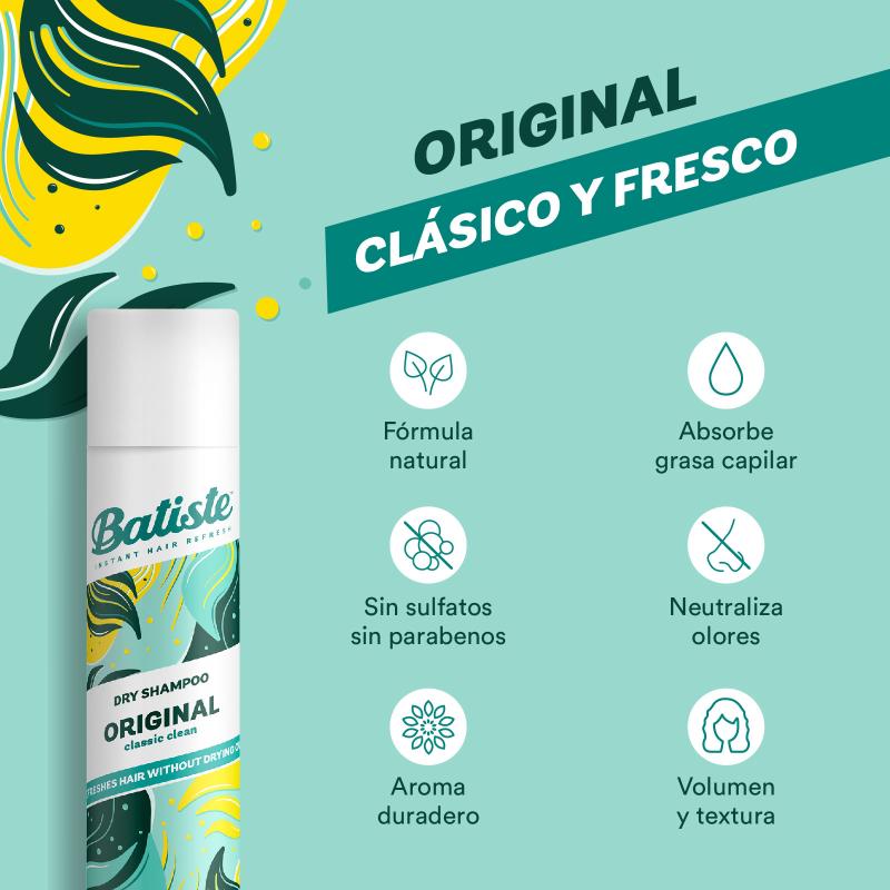 Batiste Shampoo Seco Original Classic Clean 200Ml - Farmacias Arrocha