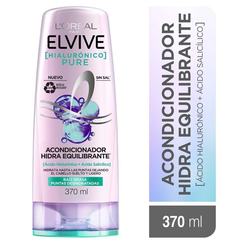 L'Oreal ElVive Acondicionador Hidra Hialurónico Pure 370Ml - Farmacias Arrocha