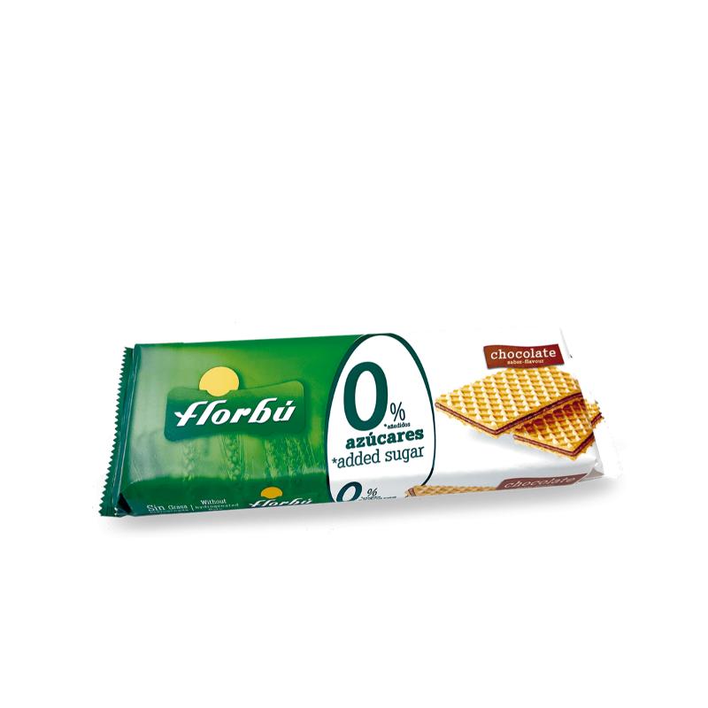 Florbu Galletas Wafers Rellenas De Chocolate, Sin Azúcar Añadida 150G - Farmacias Arrocha