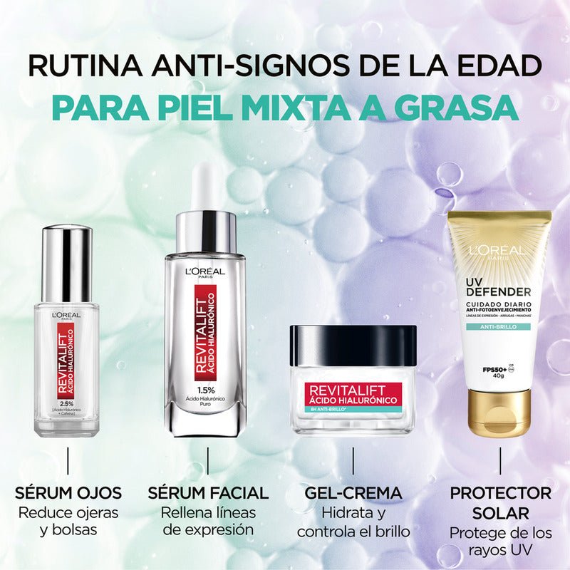 L'Oreal Gel Crema Anti - Brillo Acido Hialuronico - Farmacias Arrocha