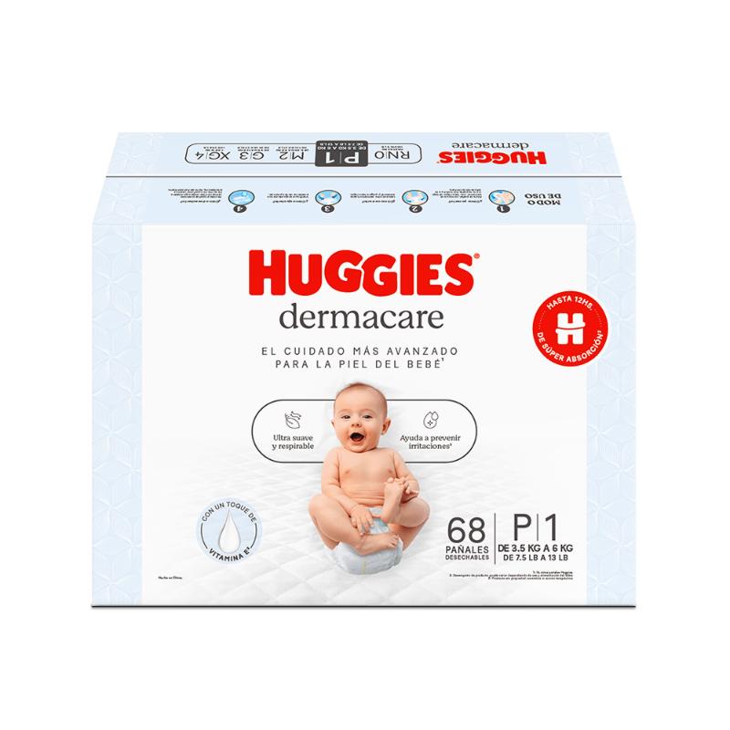 Pañales Huggies Dermacare P 1 3X68 - Farmacias Arrocha
