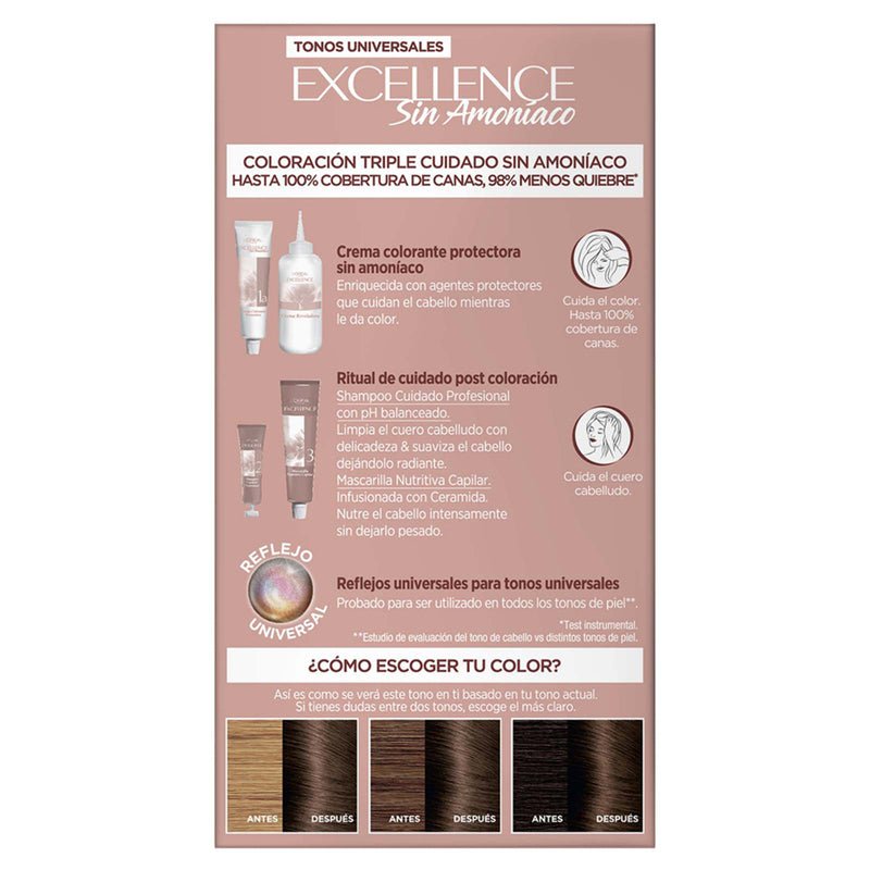 L'Oreal Tintura Permanente Excellence Sin Amoniaco - Farmacias Arrocha