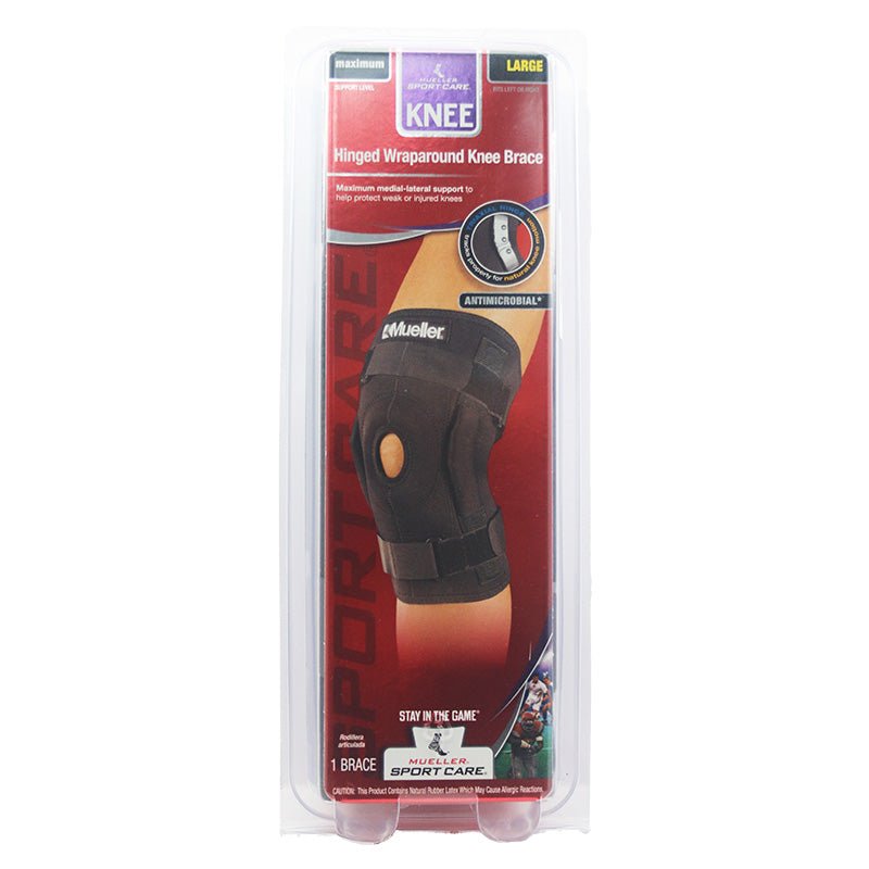 Mueller Sports Hinged Wraparound Knee Brace Black - Lg - Farmacias Arrocha