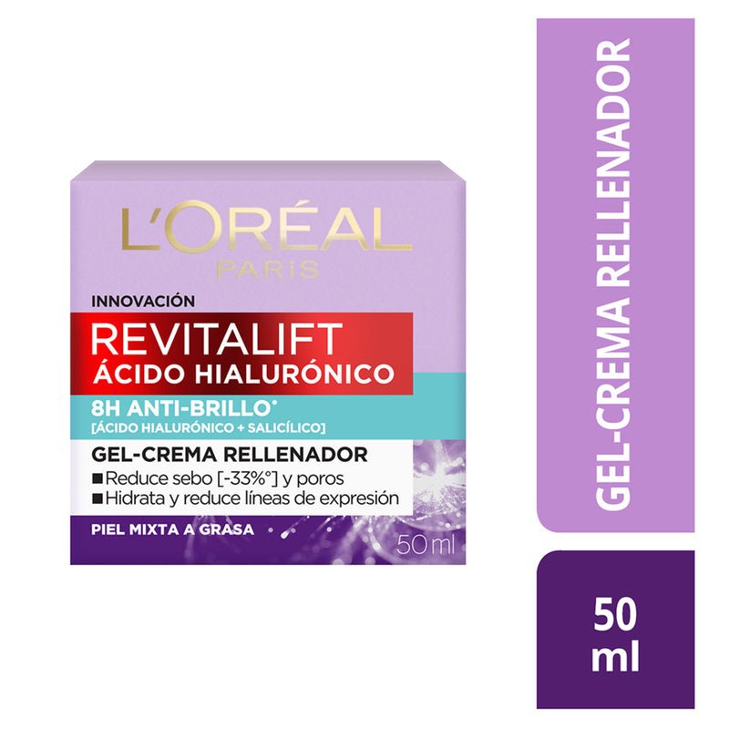 L'Oreal Gel Crema Anti - Brillo Acido Hialuronico - Farmacias Arrocha