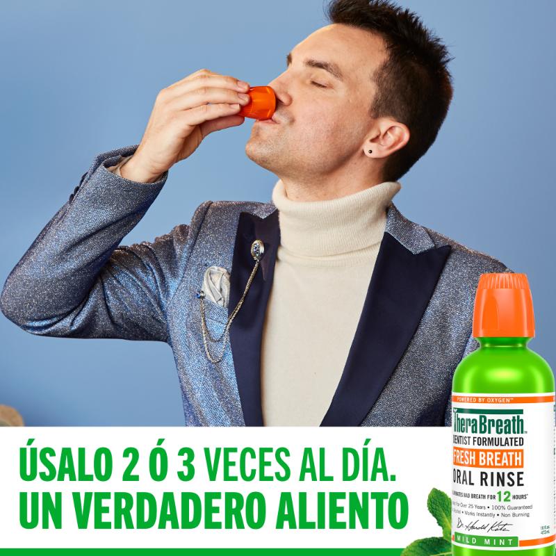 TheraBreath Mild Mint Enjuague Bucal Formulado por Dentistas 16oz - Farmacias Arrocha