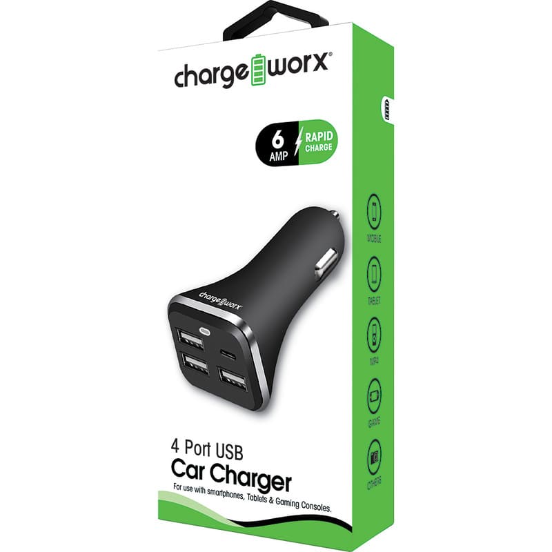 Chargeworx Adaptador Para Auto 3 Entrada USB Y Tipo C - Farmacias Arrocha