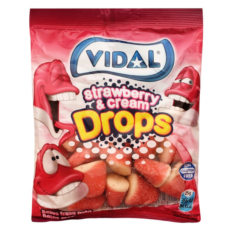 Vidal Besos Fresa Nata Azucar 100Gr - Farmacias Arrocha