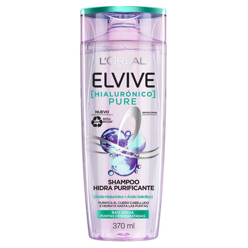 L'Oreal ElVive Shampoo Hidra Hialurónico Pure 370Ml - Farmacias Arrocha