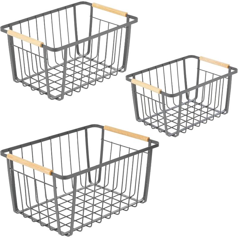 Set De 3 Canastas Organizadoras Para Cocina Gris - Farmacias Arrocha
