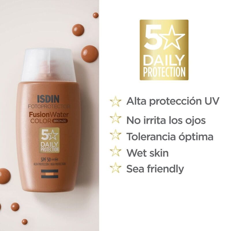 Isdin Fotoprotector Fusion Water Color Spf50 50Ml - Protector Solar Facial Con Color - Farmacias Arrocha