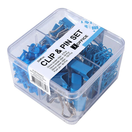 Ioffice Set De Pin Y Clips De Carpeta Celeste 224Pzas - Farmacias Arrocha