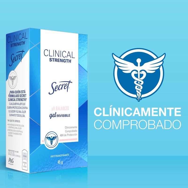 Gel Invisible Antitranspirante Secret Clinical Strength Ph Balanced 45 g - Farmacias Arrocha