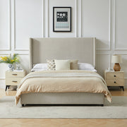 Cama tapizada con respaldar en lateral Taupe - Farmacias Arrocha