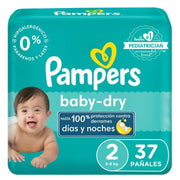 Pañales Pampers Baby Dry Talla 2, 37 unidades - Farmacias Arrocha
